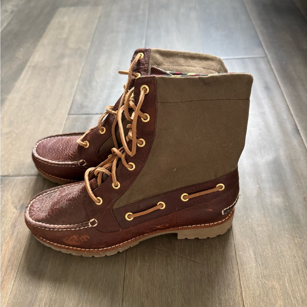 Sperry Leather and Canvas Lace-Up Boots